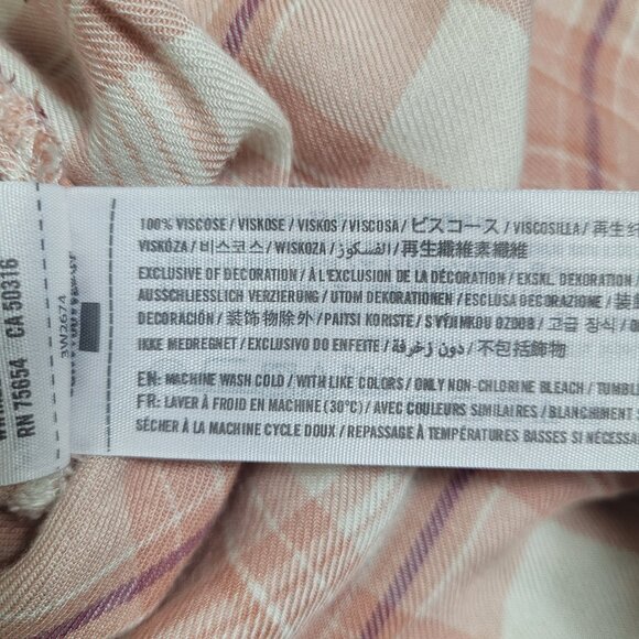 Hollister Pink Plaid Wrap Front Top Size Small Long Sleeve Casual Flannel Blouse - Picture 9 of 9